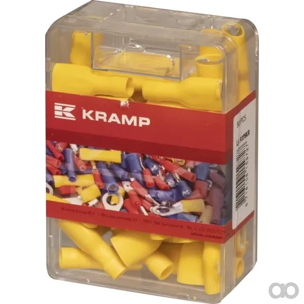Kramp - LA9375KR - Flachsteckhuelse Weiblich, Gelb, 4-6mm² 9,4x1,2mm (50x)