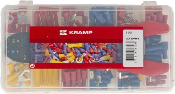 Kramp - LAA1000KR - Box mit verschiedenen Artikeln Crimpverbinder mit Zange, Kramp