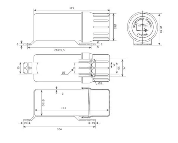 Kramp - MB115020 - Dokumentenhalter Diameter 109x312mm, Schwarz Kunststoff