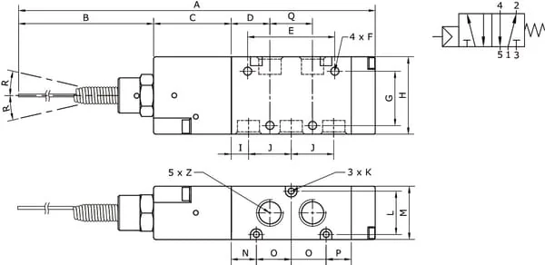 Kramp - MEA52M18 - 5/2-Schnueffelventil 1/8"