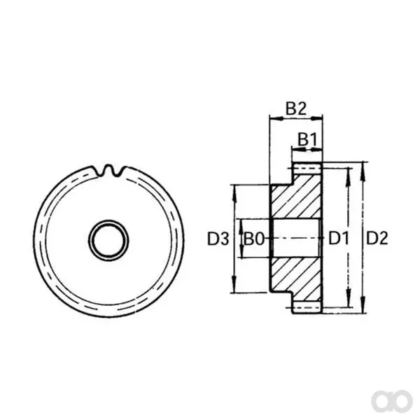 Kramp - MOD336 - Stirnrad Modul 3 Z=36