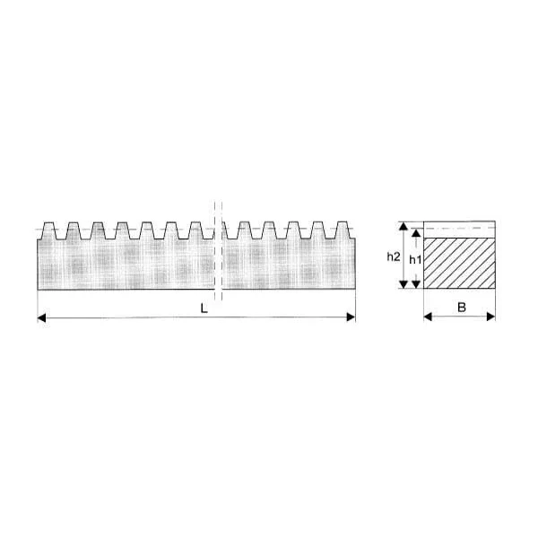 Kramp - MODH10500 - Zahnstange 500 mm Modul 1