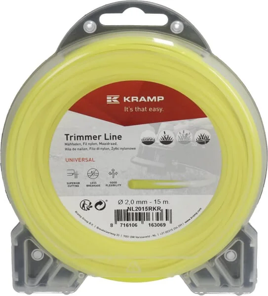 Kramp - NL2015RKR - Schneidfaden Für Trimmer Diameter 2 mm 15 m Mit Rundem Profil, Gelb, Kramp