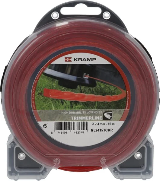 Kramp - NL2415TCKR - Schneidfaden Für Trimmer Diameter 2,4 mm 15 m Gewickelt, Für Leisen Betrieb, Rot, Kramp