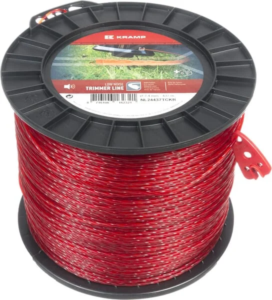 Kramp - NL24437TCKR - Schneidfaden Für Trimmer Diameter 2,4 mm 437 m Gewickelt, Für Leisen Betrieb, Rot, Kramp