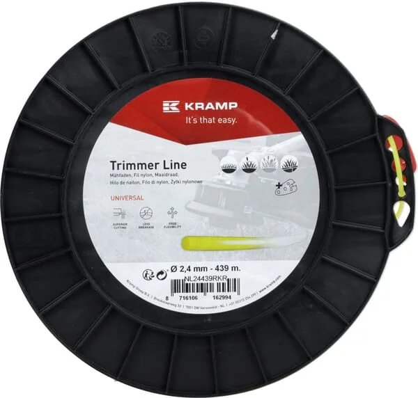 Kramp - NL24439RKR - Schneidfaden Für Trimmer Diameter 2,4 mm 439 m Mit Rundem Profil, Gelb, Kramp