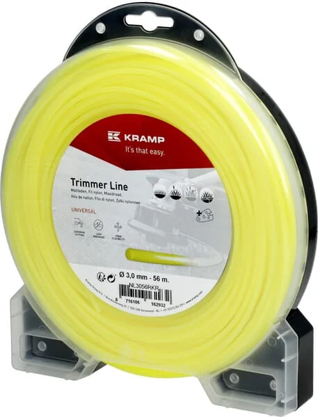 Kramp - NL2445RKR - Reißfester Trimmerfaden Diameter 2,4 mm 45 m Mit Rundem Profil, Gelb, Kramp