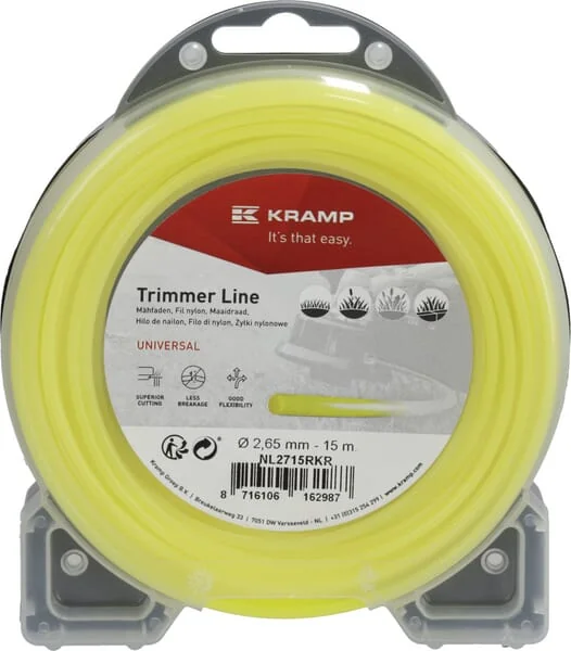 Kramp - NL2715RKR - Reißfester Trimmerfaden Diameter 2,65 mm 15 m Mit Rundem Profil, Gelb, Kramp
