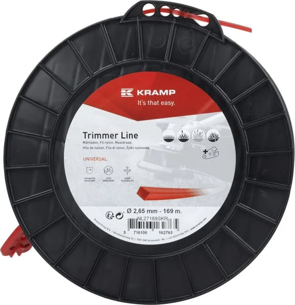 Kramp - NL27169SKR - Trimmerfaden Diameter 2,65 mm 169 m Quadratisch Rot Kramp