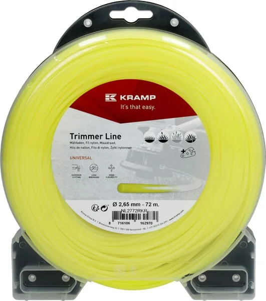 Kramp - NL2772RKR - Schneidfaden Für Trimmer Diameter 2,65 mm 72 m Mit Rundem Profil, Gelb, Kramp