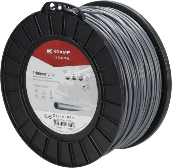 Kramp - NL30164TRKR - Schneidfaden Für Trimmer Diameter 3 mm 164 m Mit Rundem Profil, Titanium Power, Grau, Kramp