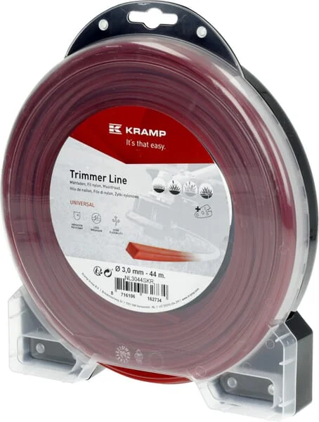 Kramp - NL3044SKR - Trimmerfaden Ø 3 mm 44 m quadratisch rot Kramp
