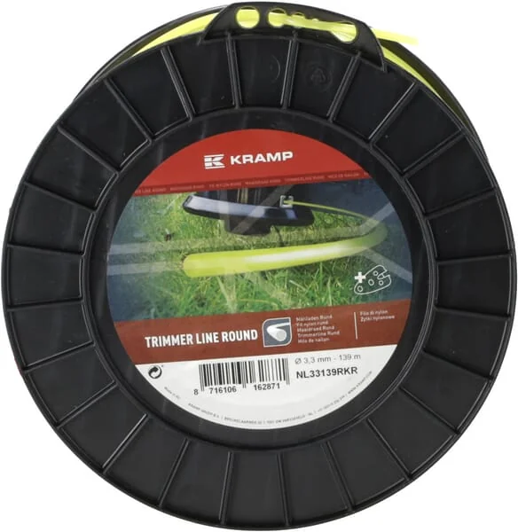 Kramp - NL33139RKR - Trimmer-Schnur Diameter 3,3 mm 139 m Rund Gelb Kramp