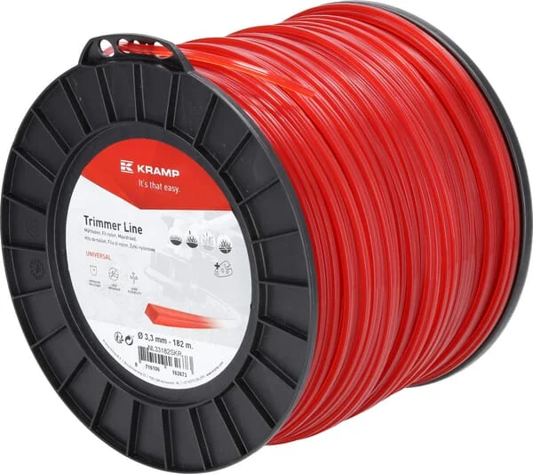 Kramp - NL33182SKR - Trimmer-Schnur Diameter 3,3 mm 182 m Quadratisch Rot Kramp