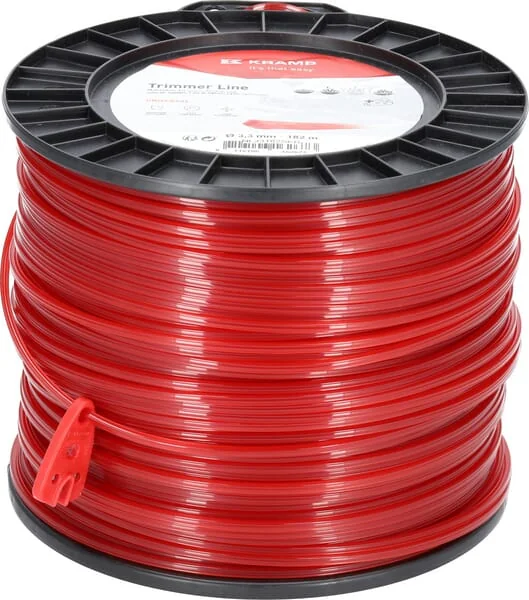 Kramp - NL33182SKR - Trimmer-Schnur Diameter 3,3 mm 182 m Quadratisch Rot Kramp