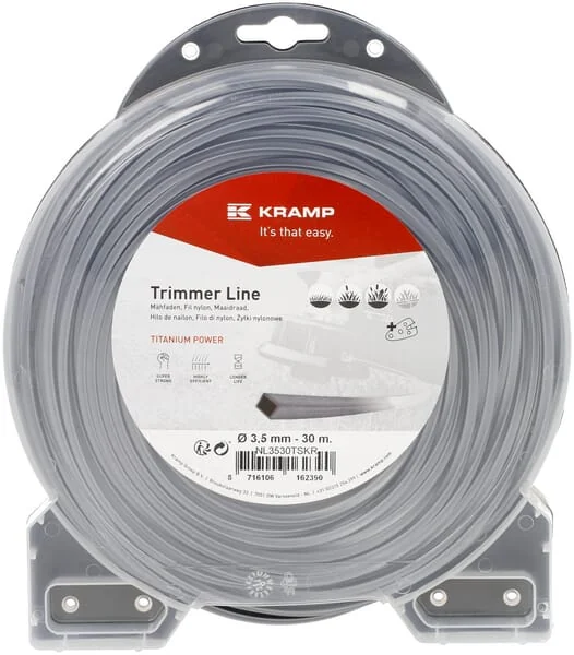 Kramp - NL3530TSKR - Trimmer-Schnur Diameter 3,5 mm 30 m Quadratisch Titanium Power Grau Kramp