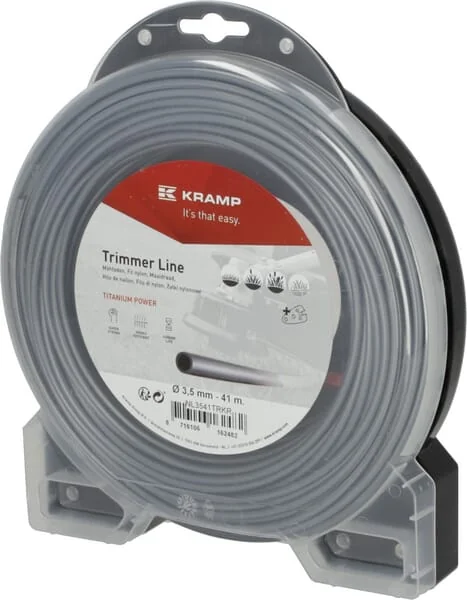 Kramp - NL3541TRKR - Schneidfaden Für Trimmer Diameter 3,5 mm 41 m Mit Rundem Profil, Titanium Power, Grau, Kramp