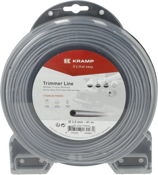 Kramp - NL3541TRKR - Schneidfaden Für Trimmer Diameter 3,5 mm 41 m Mit Rundem Profil, Titanium Power, Grau, Kramp