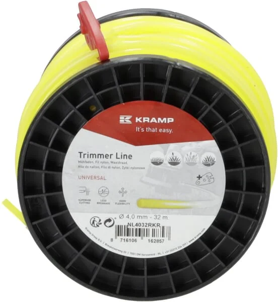 Kramp - NL4032RKR - Trimmer-Schnur Diameter 4 mm 32 m Rund Gelb Kramp
