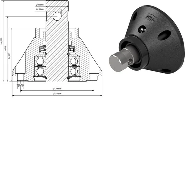 Kramp - NWB20980 - Komplettes Rollen-Endstueck Kuhn