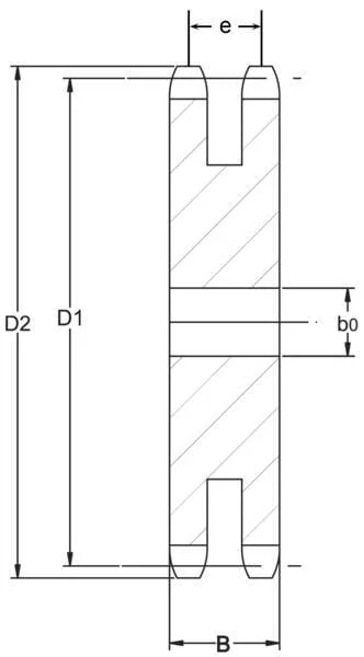 Kramp - PD3418 - Duplex-Kettenrad 18 Zaehne 3/4 Zoll Kette 12 B-2 Kramp