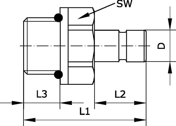 Kramp - PIF1014B - Gewindestutzen Stopfen G1/4