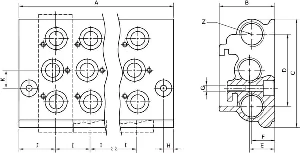 Kramp - PVBP146 - Verteilerblock 1/4" 6-Fach