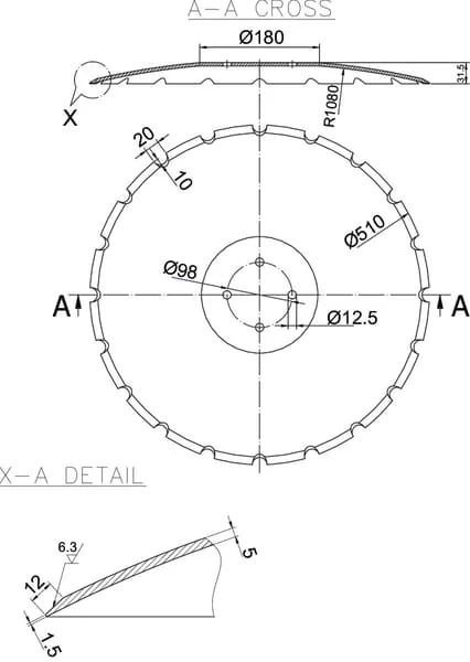 Kramp - RA132406N - Bohrscheibe Genutet 510x5,0mm