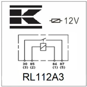 Kramp - RL112A3 - Mini-Relais 12V, Schliesser, 40A, Mit Halter