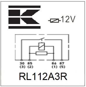 Kramp - RL112A3R - Relais 12V, Schliesser, 40A, Mit Widerstand, Mit Halter