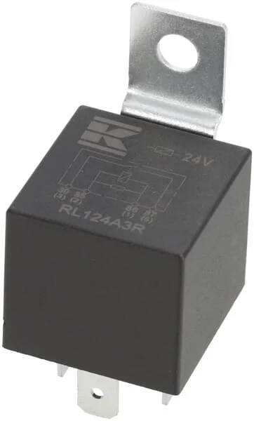 Kramp - RL124A3R - Mini-Relais 24V, Schliesser, 20A, Mit Widerstand, Mit Halter