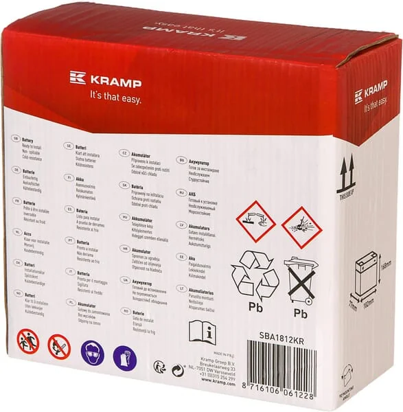 Kramp - SBA1812KR - Akkumulator 12 V 18 Ah 140 A Kramp