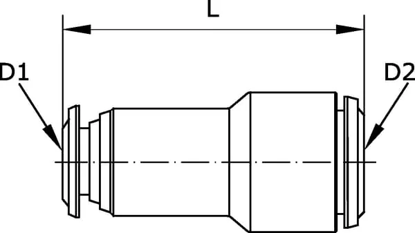 Kramp - SCR108B - Gerade Reduziersteckverbindung 10 8mm