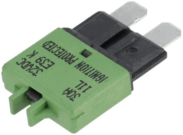 Kramp - SI25030 - Thermosicherung manuell ruecksetzbar 28V 30A Laenge 34,4mm gruen ETA