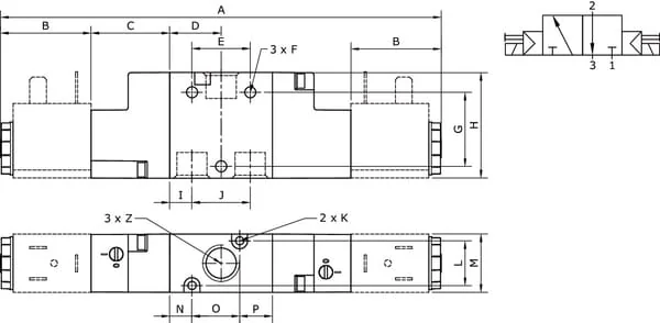 Kramp - SOV32B18 - 3/2-Wege-Magnetventil 1/8"