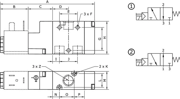 Kramp - SOV32M14NC - Magnetventil NC-1/4" 3/2-Wege