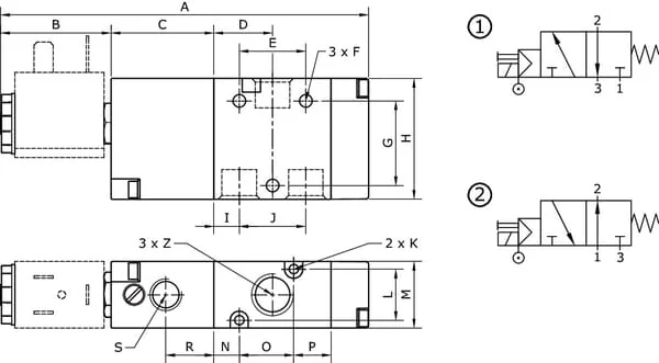 Kramp - SOV32MS18NO - 3/2-Wege-Magnetventil NO-1/8"