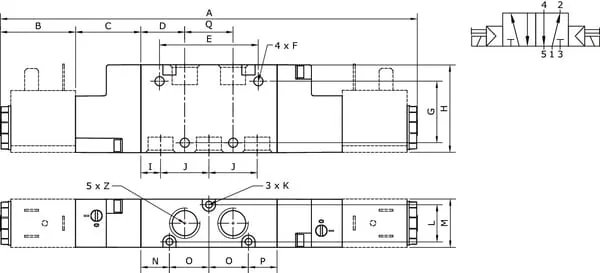 Kramp - SOV52B18 - 5/2-Wege-Magnetventil 1/8"