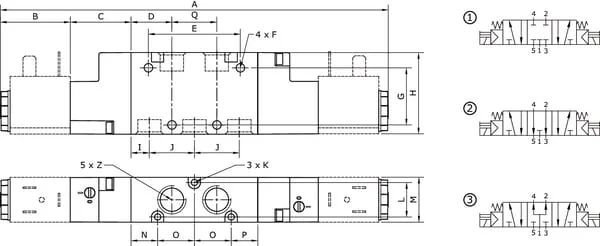 Kramp - SOV53M12CC - 5/3-Wege-Magnetventil 1/2"-CC