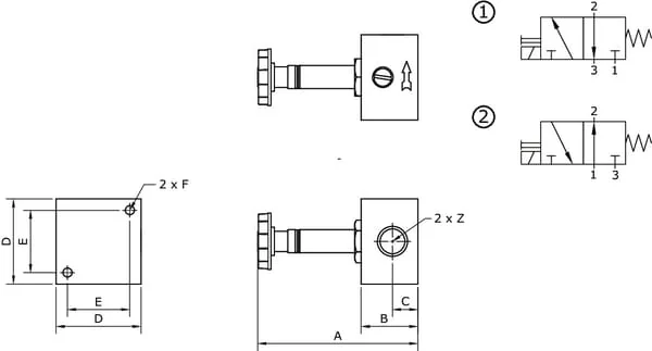 Kramp - SOVD32M18NO - Magnetventil NO-1/8" 3/2-Wege