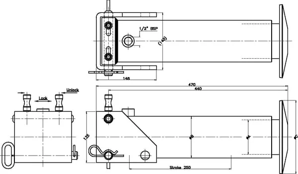 Kramp - SP65250CS - Standbock 65-250 mit Schnellkupplung