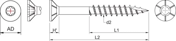 Kramp - SPT4570P200 - Spanplattenschraube 4,5x70 mm TX20 Senkkopf Kramp