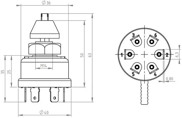 Kramp - SW10002KR - Drehblinkerschalter 12/24V, 3 Stellungen