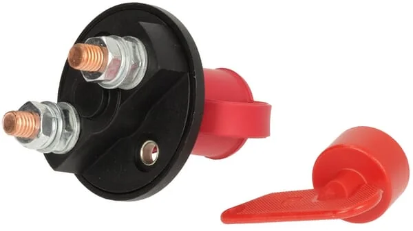 Kramp - SW10005KR - Batterieschalter Rund, Schwarz, M8, 12/24V, 150A/500A (5sek), IP40