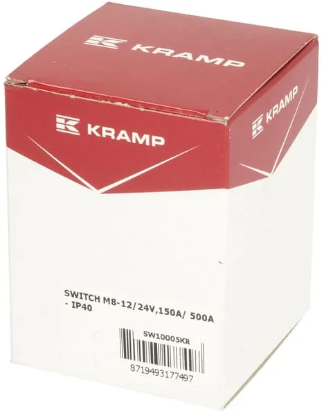 Kramp - SW10005KR - Batterieschalter Rund, Schwarz, M8, 12/24V, 150A/500A (5sek), IP40