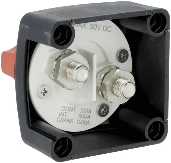 Kramp - SW10006KR - Batterieschalter Eckig, Schwarz, M10, 12/24V, 300A/1000A (5sek), IP54