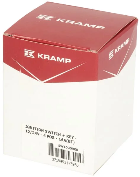 Kramp - SW10009KR - Zündschloss Mit Schlüssel, 12/24V, 4 Stellungen, 16A, Flachsteckanschluesse