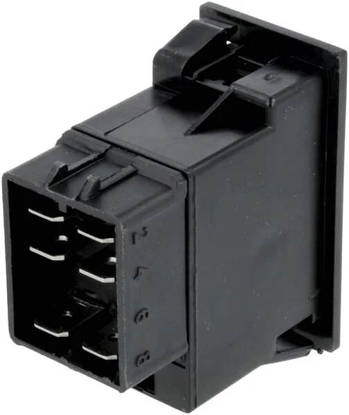 Kramp - SW10019KR - Wippschalter, (I)-0-(II), Moment-Aus-Moment, 12V Oder 24V, 8-Polig, Funktionsbeleuchtung, Mit Gluehlampe