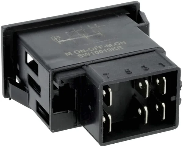 Kramp - SW10019KR - Wippschalter, (I)-0-(II), Moment-Aus-Moment, 12V Oder 24V, 8-Polig, Funktionsbeleuchtung, Mit Gluehlampe