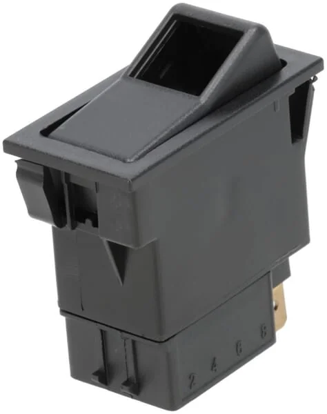 Kramp - SW10020KR - Wippschalter, I-0, Ein-Aus, 12V, 7-Polig, Funktionsbeleuchtung, Mit Gluehlampe